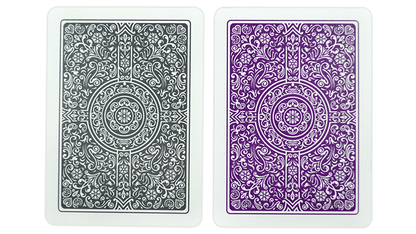 Copag Unique Plastic Playing Cards Poker Size Regular Index Gray and Purple Double-Deck Set