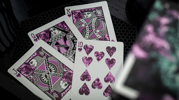 Gilded Nebula Stellar Green Playing Cards (green star)