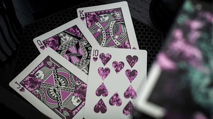 Gilded Nebula Stellar Green Playing Cards (green star)