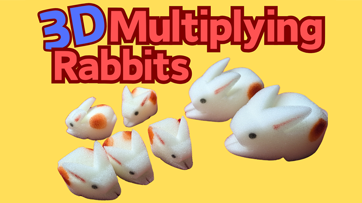 3D Multiplying Rabbits (7 Pc Mom and Pop with 5 babies) Set