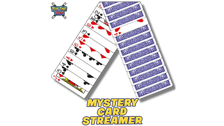 Mystery Card Streamer (Blue 4 of Hearts) by PlayTime Magic DEFMA