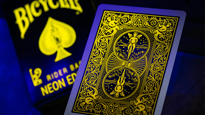 Bicycle Neon Rider Back Yellow-Starburst Deck Playing Cards