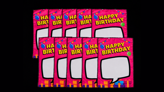 Birthday Silk Surprise REFILL (10 Silks) by PlayTime Magic DEFMA (Pink)