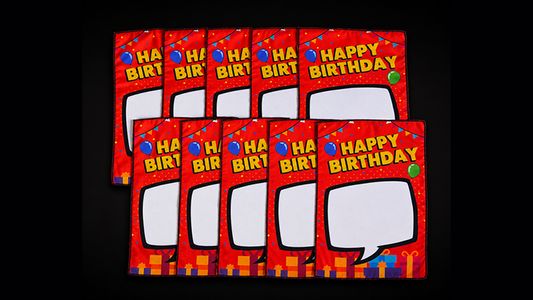 Birthday Silk Surprise REFILL (10 Silks) by PlayTime Magic DEFMA (Orange)