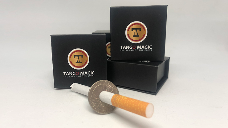 Cigarette Thru Quarter (One Sided) D0013 by Tango Magic - Trick