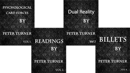 4 Volume Set of Reading, Billets, Dual Reality and Psychological Playing Card Forces by Peter Turner - ebook