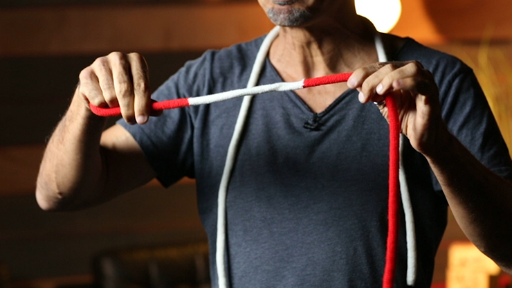 Amazing Acrobatic Knot with extra knot Red and White (Gimmicks and Online Instructions) by Daryl - Trick