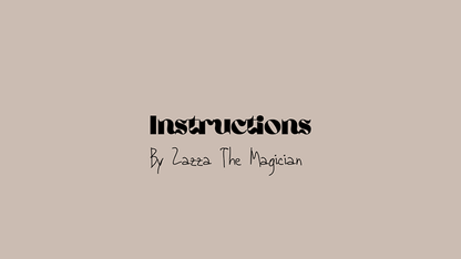 INSTRUCTIONS by Zazza The Magician - Video Download