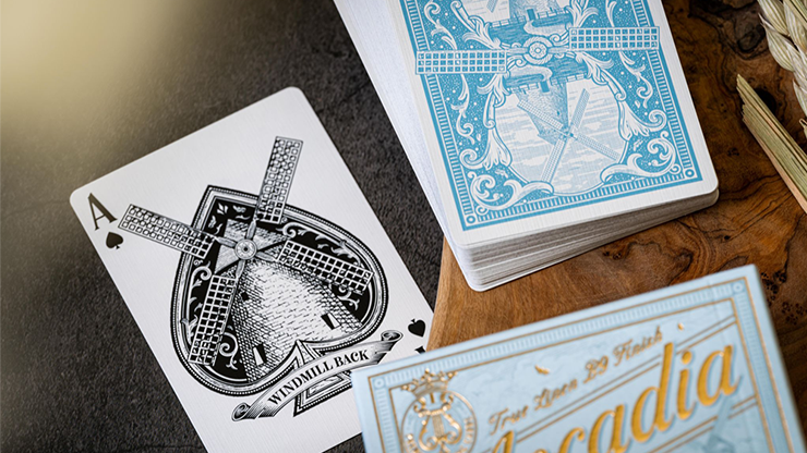 The Windmill Back (Azure Blue Edition) Playing Cards