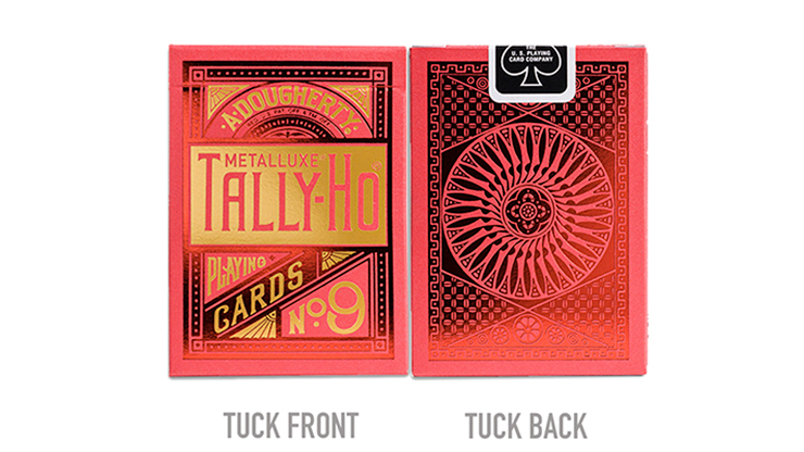 Tally-Ho Red (Circle) MetalLuxe Playing Cards by US Playing Cards