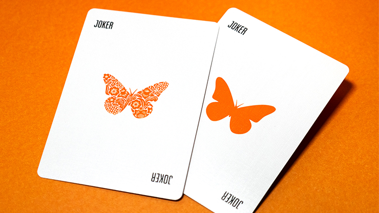 Butterfly Worker Marked Playing Cards (Orange) by Ondrej Psenicka