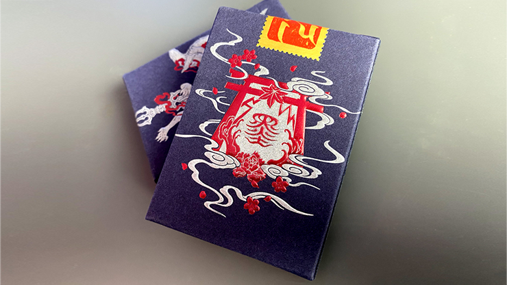 Sumi Kitsune Myth Maker (Blue/Red Craft Letterpressed Tuck) Playing Cards by Card Experiment