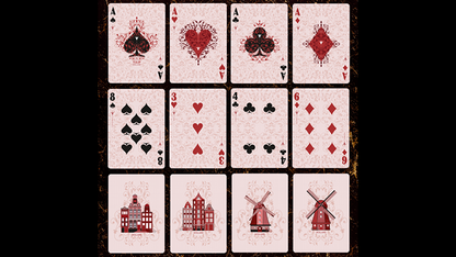 Grand Tulip Red Gilded Playing Cards