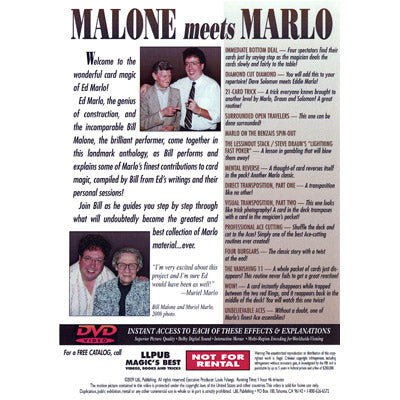Malone Meets Marlo #6 by Bill Malone - DVD