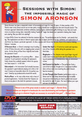 Sessions With Simon: The Impossible Magic Of Simon Aronson Volume 1 - DVD